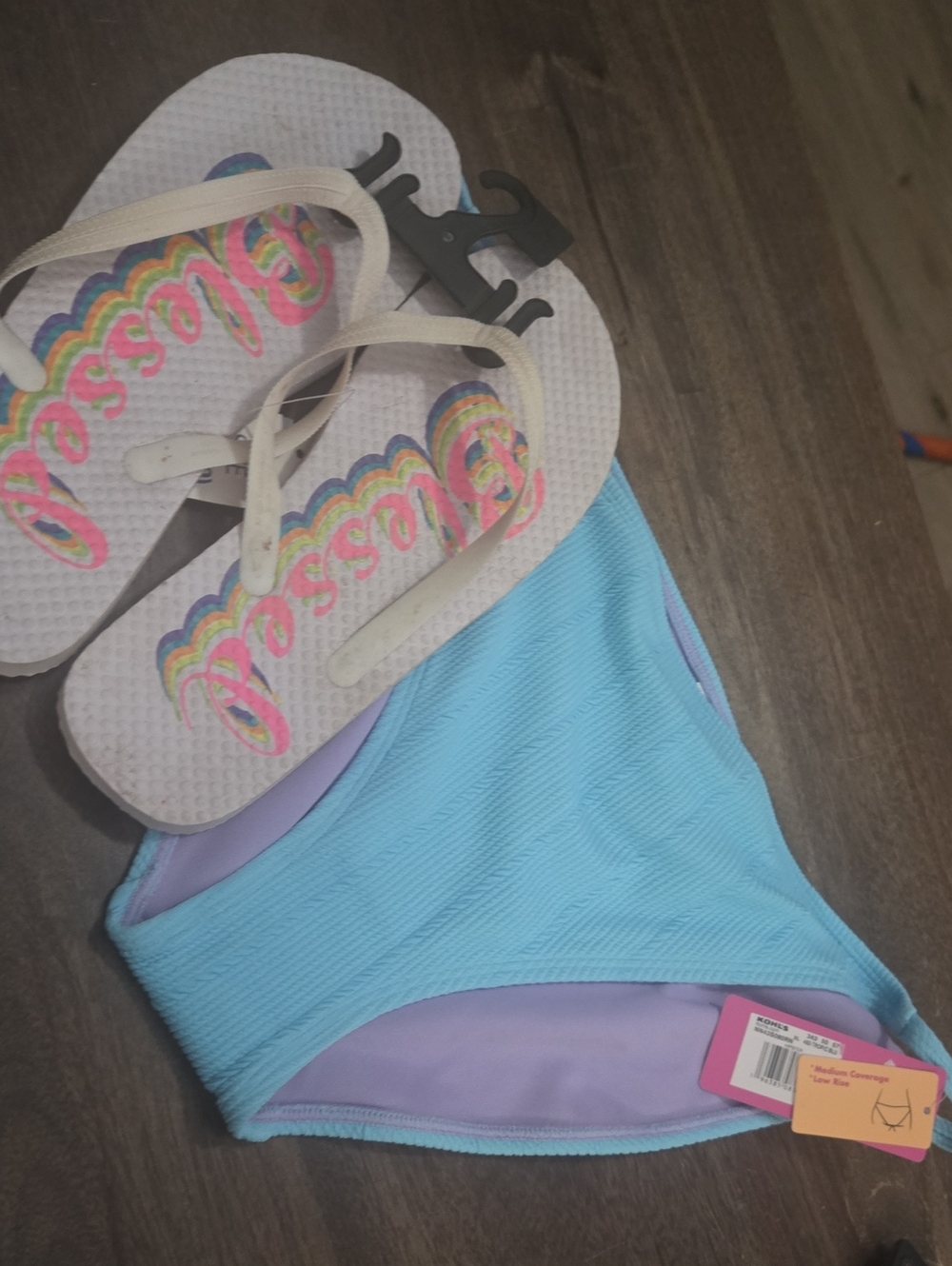Ninety Nine Juniors Two-Tone Blue & Lavender Bikini Bottom Vacation Pool - Picture 7 of 7
